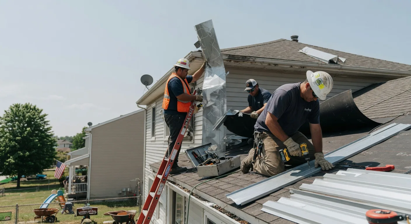 Storm Damage Metal Roof Repair in Milford, IN